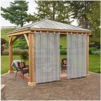 Rosnek Gardine Gaze, wasserdicht, Schlaufen, für Patio Lawn Garden Home Dekoration (2 St), H×B: 213×132,243×132,274×132