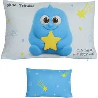 CEPEWA Dekokissen Kissen Mutmacher blau 40x25cm Baumwolle PES 180g Reißverschluss