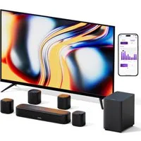 Ultimea Aura A40 Lautsprecher 7.1-Kanal Virtuelles Surround-Soundbar (330 W, Verkabelter Subwoofer, 4 verstellbare Surround-Lautsprecher)