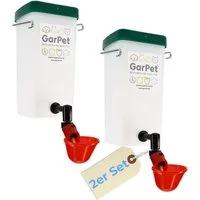 GarPet Wasserspender 2er Set Beckentränke 1000ml Küken Nager Hasen Hühner Geflügel Tränke 1 l