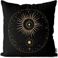 VOID Kissenbezug, (1 Stück), Sonne Mond Sterne Gold astrologie astronomie horoskop tierkreis himml