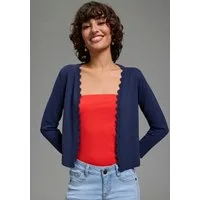 Laura Scott Strickjacke leichte Feinstrickjacke mit femininer Wellenkante