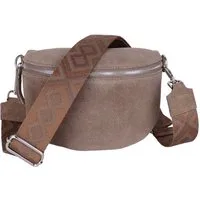 MIRROSI Bauchtasche Damen,Wildleder, Made in Italy,Umhängetasche, Brusttasche (Schultertasche für jeden Anlass (1 Tasche & 1 oder 2 Gurte), 26x20x8 cm, Reißverschlussfach auf der Rückseite), Crossbody Bag, gemusterten& verstellbaren Schulterriemen