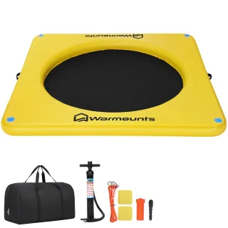 Warmounts Inflatable Floating Island Water Hammock with Mesh Center Non-Slip Floating Mat Bathing Platform for Lake Pool