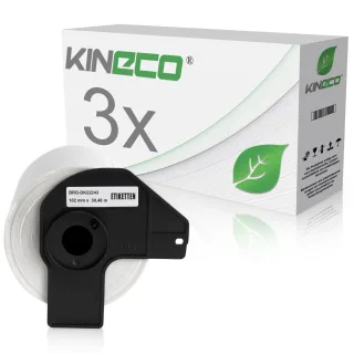 3x Etiketten kompatibel zu Brother DK-22243, 102mm x 30.48m
