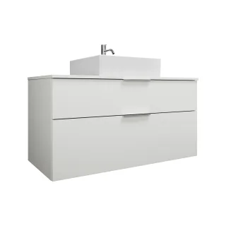 Burgbad Keramik Waschtisch-Set Eqio Weiß Matt/Alpinweiss, SGUP120F6014C0001 SGUP120F6014C0001