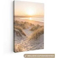 OneMillionCanvasses® Leinwandbild Dünen - Strand - Meer, Fotodruck (1 St), Leinwand Canvas Wandbild, Wanddekoration 20x30 cm