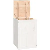 vidaXL Wäschetruhe, Truhe Weiß 44x44x66 cm Massivholz Kiefer