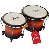 XDrum Bongo Bongos Club - 6" Macho und 7" Hembra, inkl. Stimmschlüssel, mit Naturfellen und professionellem Stimmsystem