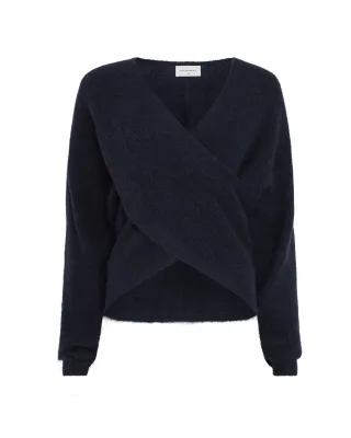 msch copenhagen - MSCHZinelle Hope Wrap Pullover Sky Captain - Gr. - L