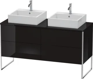 Duravit XSquare Konsolenwaschtischunterbau bodenstehend Schwarz Hochglanz 1400x548x778 mm - XS4926B4 XS4926B4040