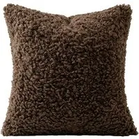 Agger Kissenbezug Kissenbezüge in Schokoladenbraun,45 x 45 cm,Bouclé mit Lammfell-Optik, ideal für Boho-Wohnzimmerdekoration,Dekorativer Sofakissenbezug