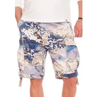 Jet Lag Cargoshorts Flower Green, Flower Blue, Hawaii Flower