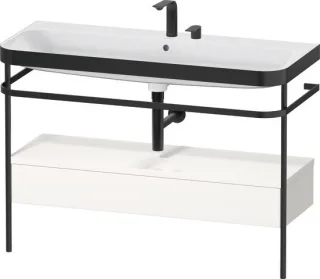 Duravit Happy D.2 Plus c-bonded Set mit Metallkonsole und Schubkasten Weiß Hochglanz 1175x490x850 mm HP4744E22220000