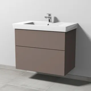 Sanipa 3way Waschtischunterbau zu Villeroy & Boch Subway 2.0 Waschtisch mit 2 Auszügen, Taupe-Matt SP6141T