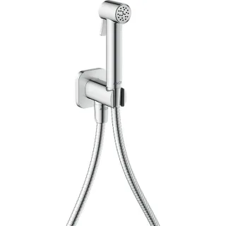 hansgrohe AXOR Bidette Showers Bidette Duschkopf 29241000 1 Strahlart softsquare für Kaltwasser mit Duschkopfhalterung und Duschschlauch 1,25 m, Chrom