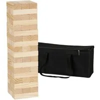 relaxdays Stapelspielzeug XL Wackelturm Holz, (54-tlg)