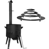 4BIG.fun Feuerstelle Ø40 cm Uchag Utschak Abzugsrohr mit Adapter-Ringe, (Utschag Uchak Учаг Außenküche Eintopfofen), ca. 2 mm Stahl