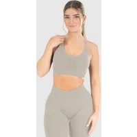 Smilodox Sport-BH Solid Scrunch, Ohne Bügel BH, Shaped Fit Yoga Bra, V-Ausschnitt Herausnehmbare Cups, Blickdichter Push Up BH, Verstellbare Träger