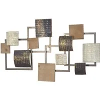 pajoma® Wanddekoobjekt Wanddekoration (1 St), Meterial-Mix Metall und Holz, geometrische Formen