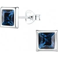 ALEXANDER YORK Paar Ohrstecker VIERECK Kristall montana, 2-tlg., 925 Sterling Silber