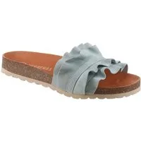 VERBENAS Rocio Roda Pantolette Sommerschuh, Flat mit geschwungenen Laschenstoff