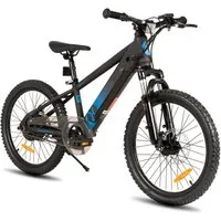 HILAND E-Bike 20 Zoll E-Mountainbike 24V 250W, Akku entnehmbar, Kinder & Erwachsene, Heckmotor, 124,8 Wh