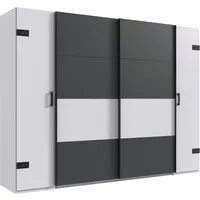 Wimex Kleiderschrank Stockholm, rustikale Optik im Industrial Design, Made in Germany 270x65x210cm, viel Stauraum durch 2 Kleiderstangen und 10 Einlegeböden