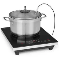 Klarstein Induktions-Kochfeld Cook n Roll, Induktionskochfeld 2000W Timer 10 Stufen Bratenthermometer