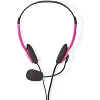 Nedis CHST100PK PC-Headset (On-Ear, Stereo, 2x 3.5 mm, Fold-Away Microphone, für jeden Tag)