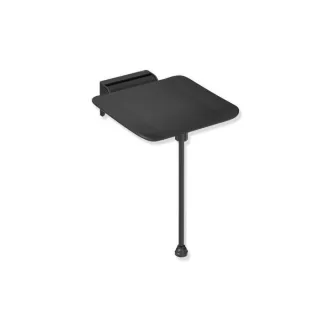 Hewi System 900 Einhängesitz 900.51.20160CV 350 x 415 mm, Edelstahl pulverbeschichtet schwarz matt, Polyamid matt schwarz