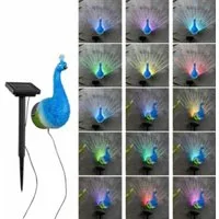 HI LED Solarleuchte LED Solar Wandleuchte "Pfau" Maße: ca. 12 x 8,5 x 20cm