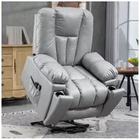 HOMCOM Massagesessel Elektrischer Aufstehsessel mit Seitentaschen (Fernsehsessel mit Fernbedienung, 1-St., Relaxsessel mit Liegefunktion), für Arbeitszimmer, Wohnzimmer, Dunkelgrau