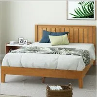 ZINUS Holzbett Alexis, Mid Century Design, modern und zeitlos, mit Kopfteil (Packung, aus Kiefernholz, 140x200 cm), inklusive Lattenrost aus Holz