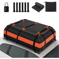 Puluomis Dachbox Auto 600L Faltbare Wasserdicht, mit 6 Türhaken, 8 verstärkten Riemen, (Dachtasche Dachgepäcktasche Dachkoffer Aufbewahrungsbox), für Autos mit/ohne Gepäckträger, Vans, SUVs