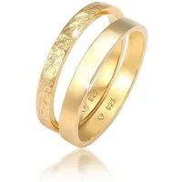 Elli Ring-Set Bandring Basic Gehämmert Schmuck Geschenk (Set 2-tlg) 925 Silber, Ring Set