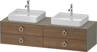 Duravit White Tulip Konsolenwaschtischunterbau wandhängend Amerikanischer Nussbaum & Stein Grau Matt WT4996B77920000