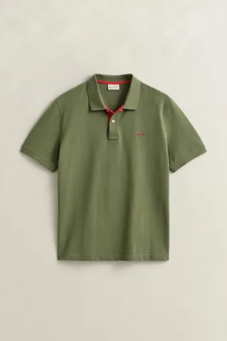GANT - Kontrast Piqué Poloshirt dry herb green - Gr. - XL