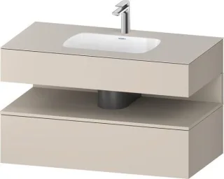 Duravit Qatego Einbauwaschtisch mit Konsolenwaschtischunterbau Taupe Matt 1000x550x600 mm - QA478608 QA4786083910010