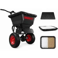 Onbest Streuwagen Salzstreuer Düngerstreuer mit Grobsieb und Regenabdeckung, 45,00 l Füllmenge, 61 x 91 x 59 cm (B x H x T), luftbereift