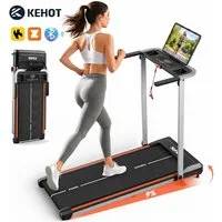 kehot Laufband Laufband mit 9% Steigung, klappbar und leise für Heimtraining (2.5HP Motor, 1–12 km/h, großes LED-Display für Zeit, Distanz, Kalorien, Kompatibel mit APPs: EQI SPORTS, Zwift & Kinomap, Bluetooth), 40×100 cm Lauffläche, Stabil bis 125 k