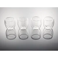 Hanseküche Espressoglas Doppelwandige Espressotassen 4er Set (4x80ml), 1-tlg., Borosilikatglas, Hartes Borosilikatglas, Wärmehaltend