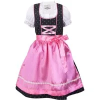 Ramona Lippert Dirndl Kinderdirndl Lea Trachtenkleid Mädchen dunkelgrau rosa mit Bluse