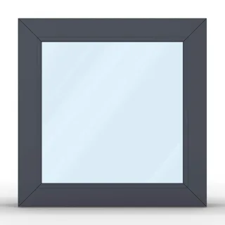 Kunststofffenster Anthrazit, WinDowSys 70 AD, Anthrazit RAL 7016, 510 x 510 mm, einteilig festverglast, online nach Wunsch konfigurieren