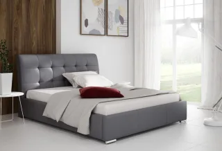 Polsterbett Bett Doppelbett MATTIS Kunstleder Madryt GRAU 180x200cm