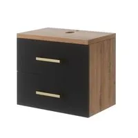 UEV Unterschrank Waschbeckenunterschrank Hängeschrank Badezimmerschrank Wandschrank (Packung, Badezimmmer Schrank für Gäste WC) Soft-close Schubladen,Waschbeckenunterschrank mit 2 Schubladen