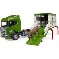 Bruder® Spielzeug-LKW Spielfahrzeug Scania Super 560R Tiertransport-LKW mit 1 Rind 03548