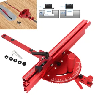Precision Miter Gauge 400mm Aluminium Profile Fence Woodworking Sawing Assembly Angle Ruler for Table Saw Standard Slot