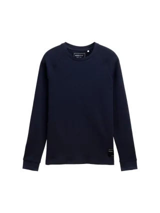 TOM TAILOR Denim - Langarmshirt mit Waffelstruktur blau - Gr. - S