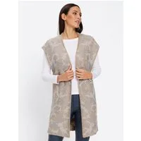 heine Strickweste Strickweste Ärmellos Jacquard, Effektgarn